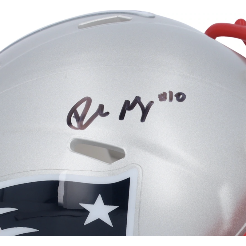 Drake Maye Autographed New England Patriots Mini Speed Helmet Fanatics