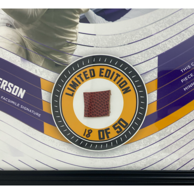 Justin Jefferson Vikings Framed 15" x 17" Game Used Football Collage LE 18/50