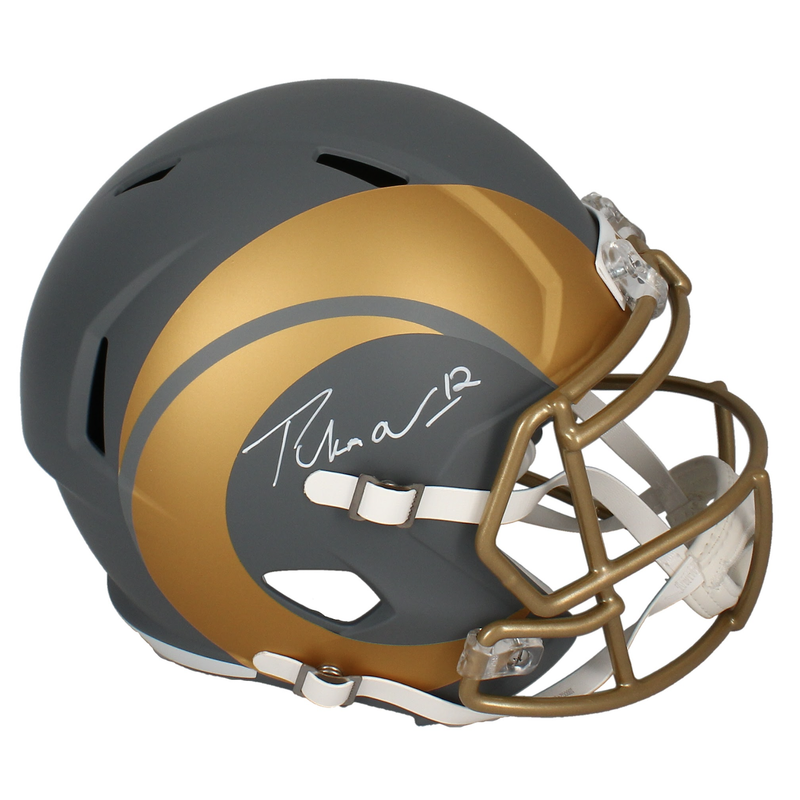 Puka Nacua Autographed Rams 'Slate' Full Size Speed Helmet Fanatics