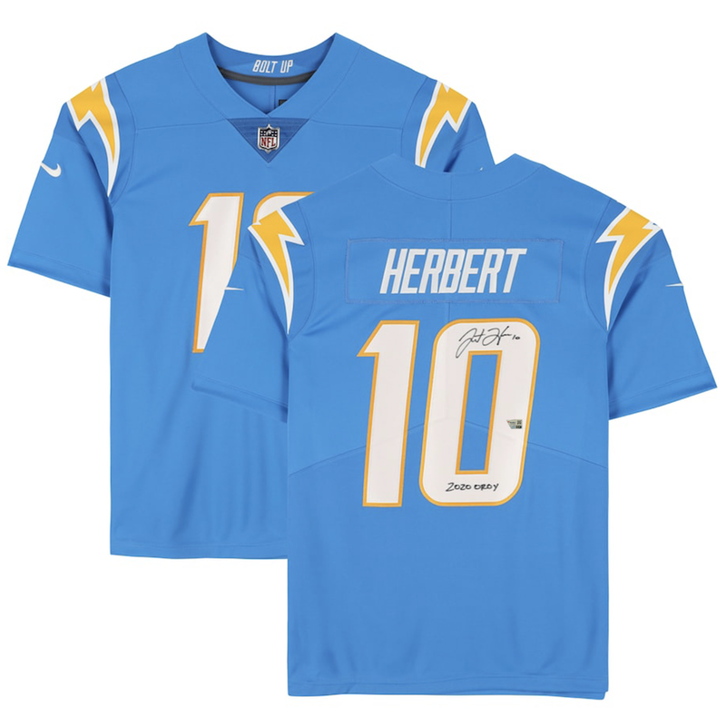 Justin Herbert Autographed Los Angeles Chargers "2020 OROY" Nike Limited Jersey Fanatics