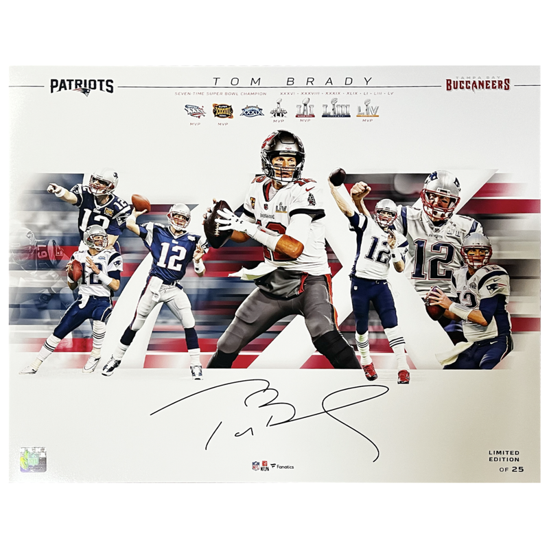 Tom Brady Unsigned "7x Champ" Commemorative 16" x 20" Photograph LE 25