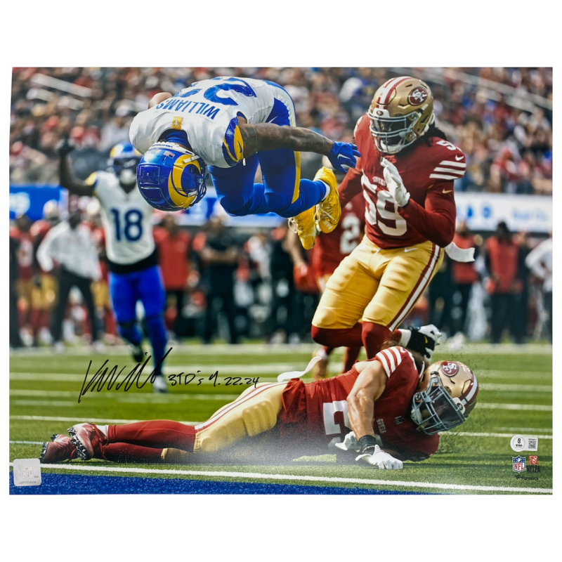 Kyren Williams Autographed "3 TD's 9-22-24" Rams 16" x 20" Photograph Beckett