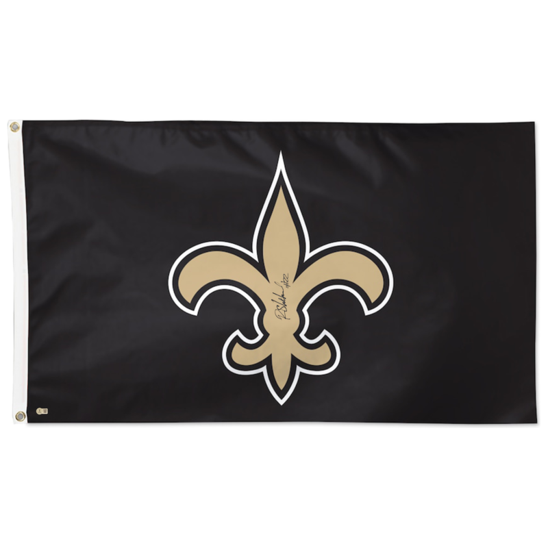 Rashid Shaheed Autographed New Orleans Saints Black 3' x 5' Deluxe Flag Beckett