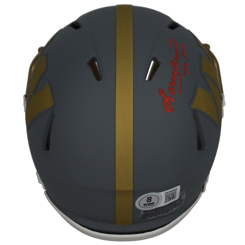Larry Brown Autographed "72 MVP" Washington Commanders Slate Mini Helmet Beckett