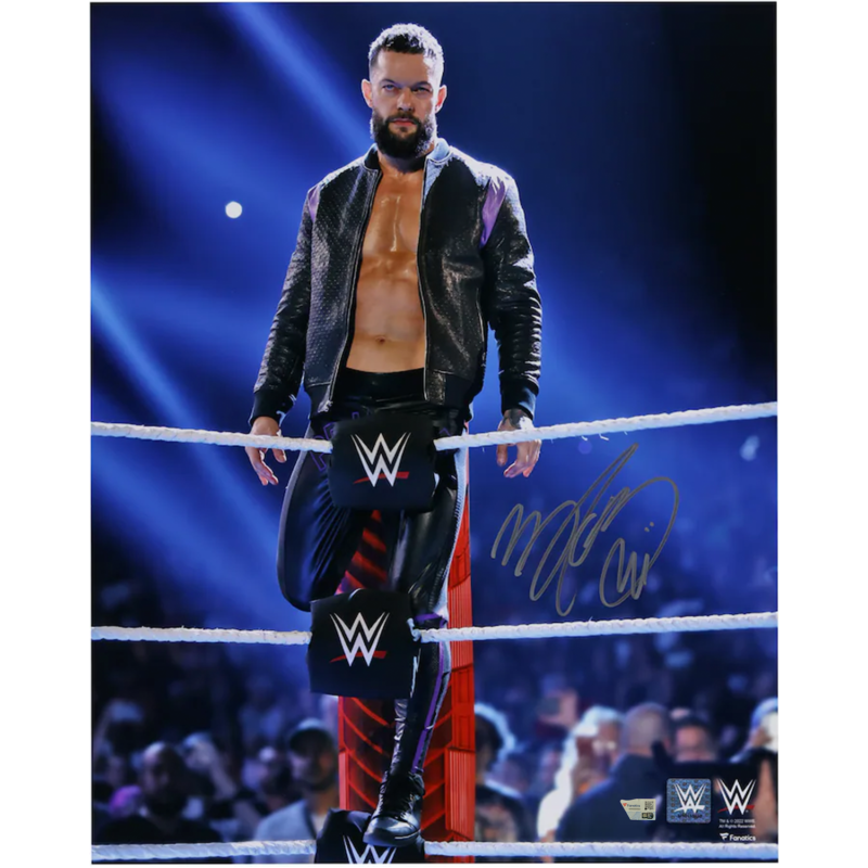Finn Balor Autographed WWE Sitting on Top Turnbuckle 16" x 20" Photo Fanatics