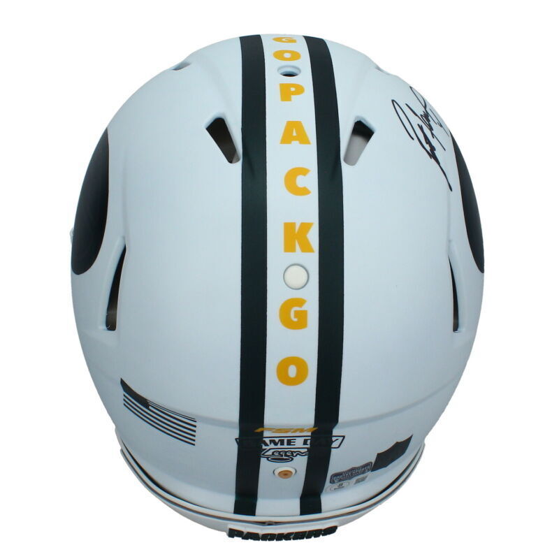 Brett Favre Autographed Packers Custom FSM Painted Speed Helmet Beckett