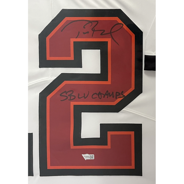 Tom Brady Autographed "SB LV Champ" Buccaneers Framed Nike White Jersey Fanatics