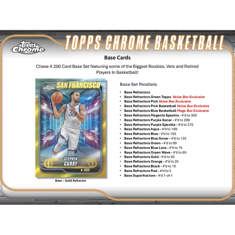 2024/25 Topps Chrome NBA Basketball 8-Pack Blaster Box Factory Sealed