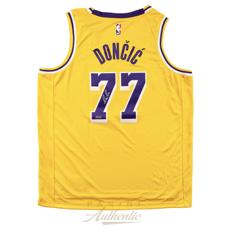Luka Doncic Autographed Los Angeles Lakers Gold Nike Swingman Jersey Panini