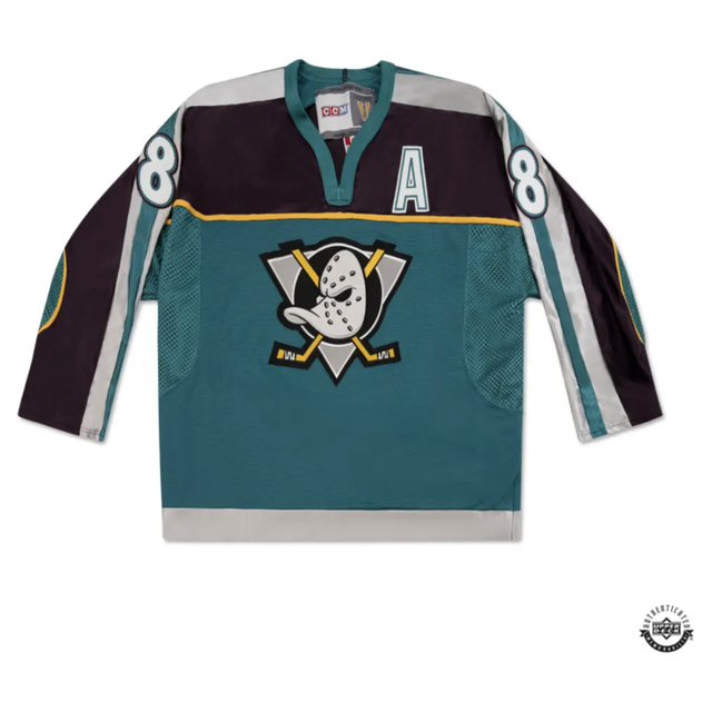 Teemu Selanne Autographed/Inscr Vintage Throwback Mighty Ducks 1998 Jersey UDA LE 25