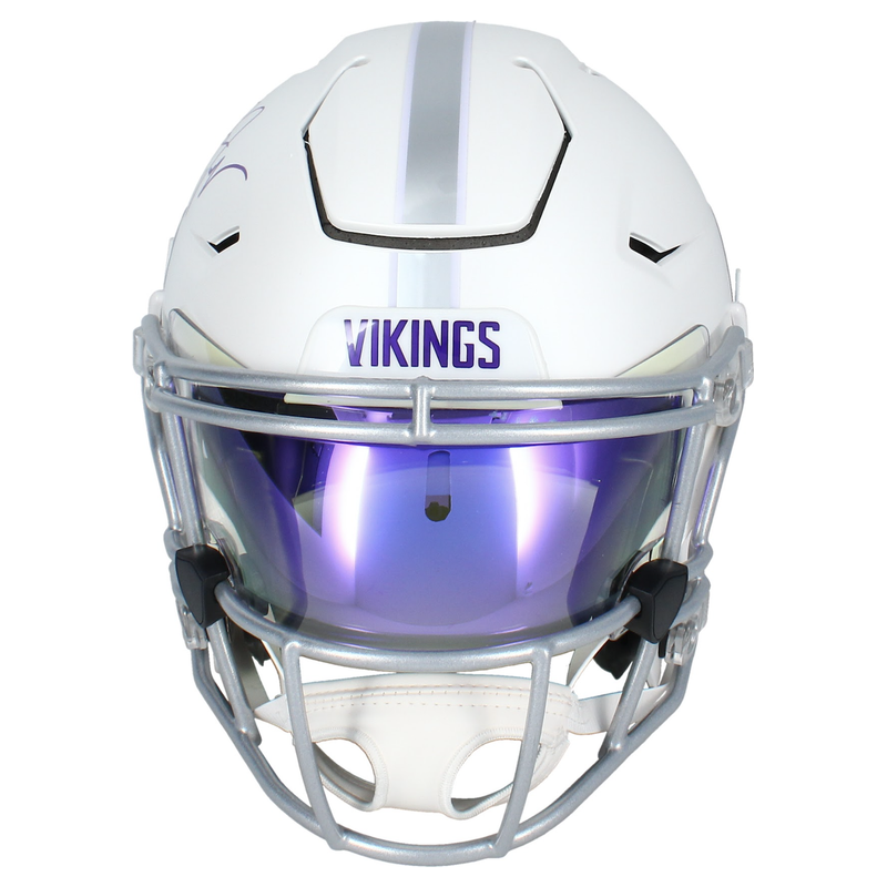 Justin Jefferson Autographed Vikings 2024 Alt. Speedflex Helmet W/ Visor Beckett