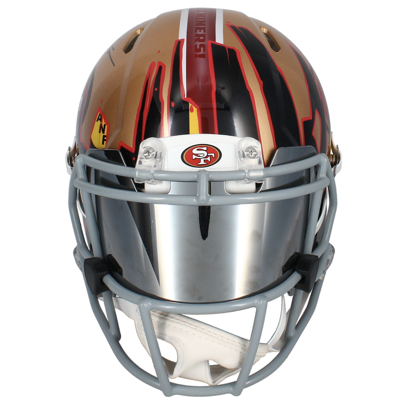 George Kittle Autographed 49ers Custom Ripped Speed Helmet Beckett