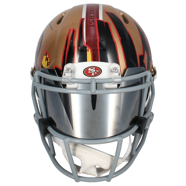 George Kittle Autographed 49ers Custom Ripped Speed Helmet Beckett