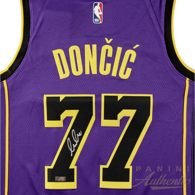 Luka Doncic Autographed Los Angeles Lakers Purple Nike Swingman Jersey Panini