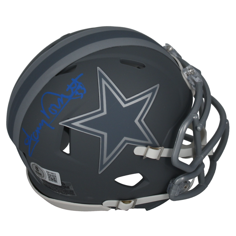 Tony Dorsett Autographed Dallas Cowboys Slate Speed Mini Helmet Beckett