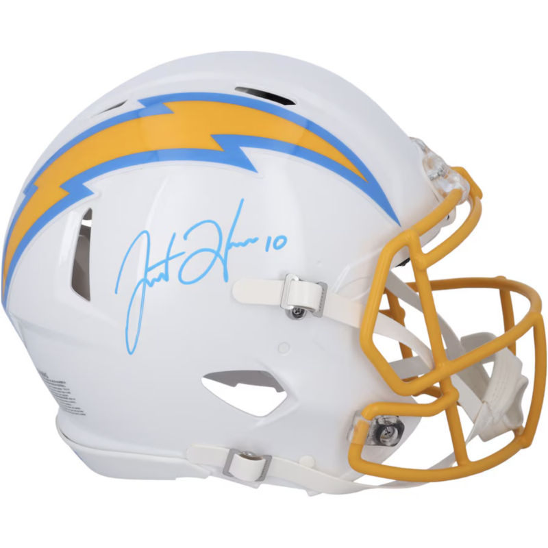 Justin Herbert Autographed (In Blue) Chargers Full Size Speed Helmet Fanatics