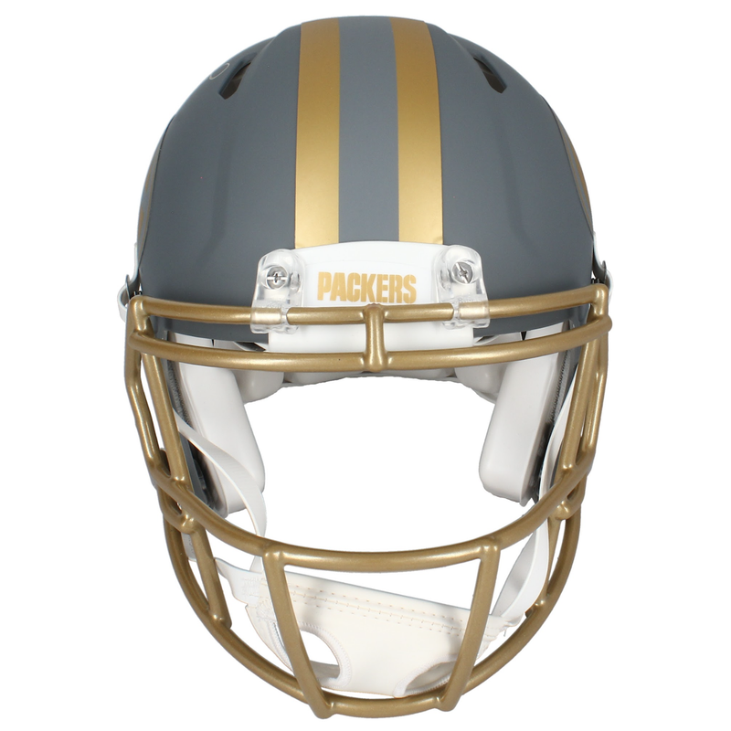 Brett Favre Autographed Packers Slate Authentic Speed Helmet Beckett