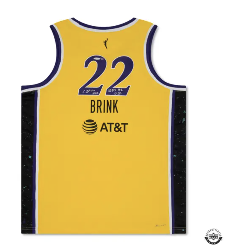 Cameron Brink Autographed&Ins. 2024 LA Sparks Gold Rebel Edition Nike Jersey UDA