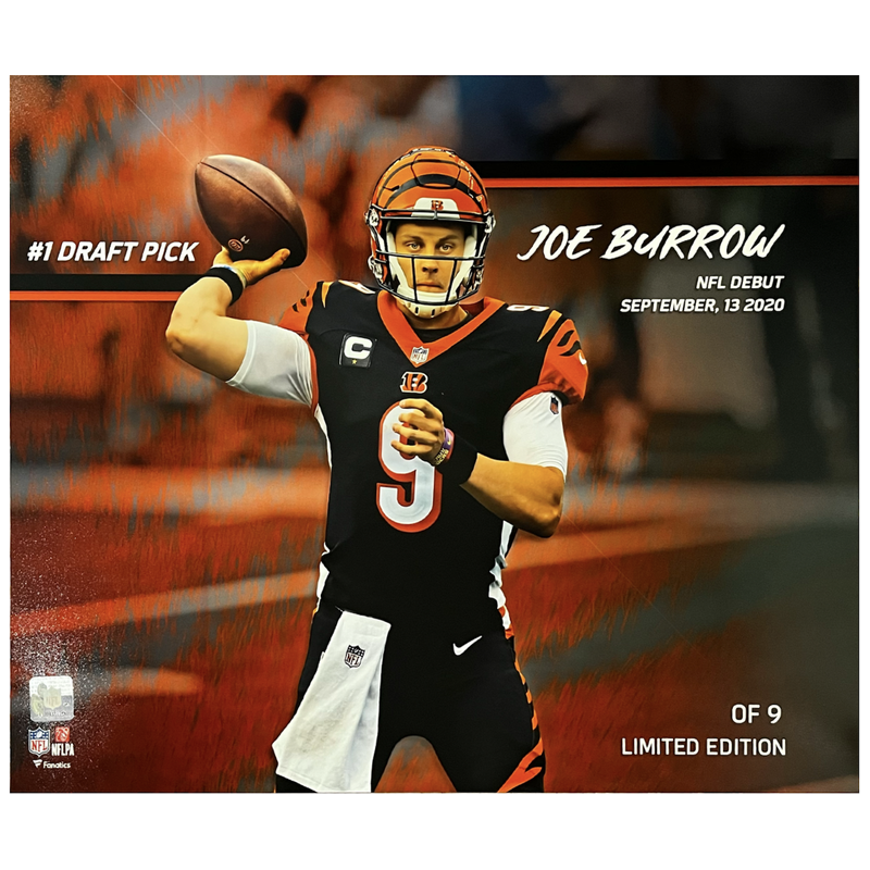 Joe Burrow Unsigned Cincinnati Bengals #1 Draft Pick Rookie Stat 16" x 20" Photograph LE 9