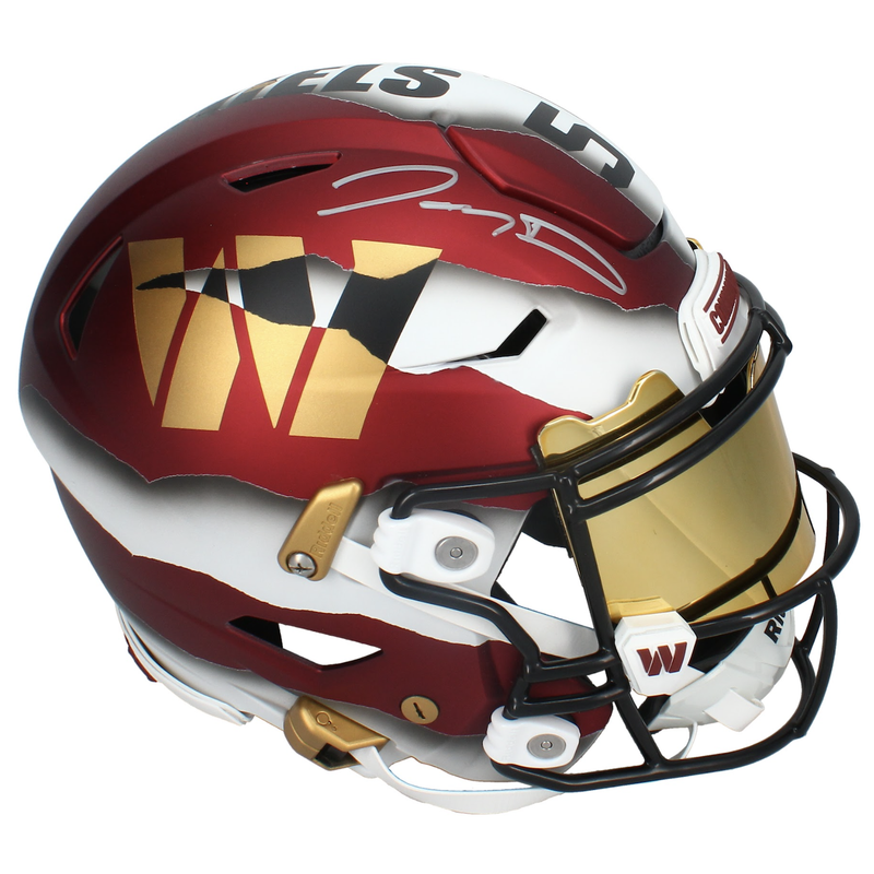 Jayden Daniels Autographed Custom Ripped Washington Commanders Speedflex Helmet Fanatics