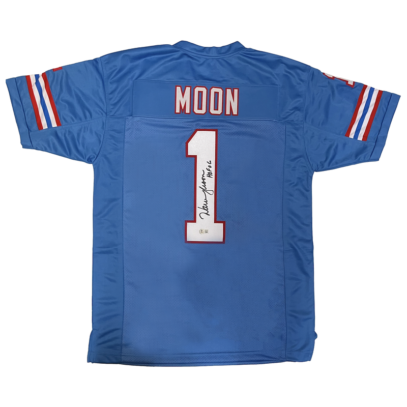 Warren Moon of the Houston Oilers Autographed "HOF 06" Custom #1 Jersey Beckett