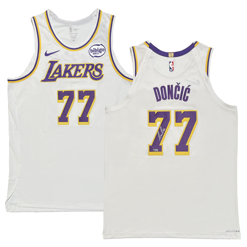 Luka Doncic Autographed Los Angeles Lakers White Nike Authentic Jersey Panini