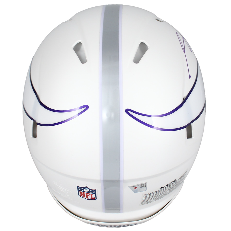 Sam Darnold Autographed Vikings White 2024 Alt. Speed Authentic Helmet Fanatics