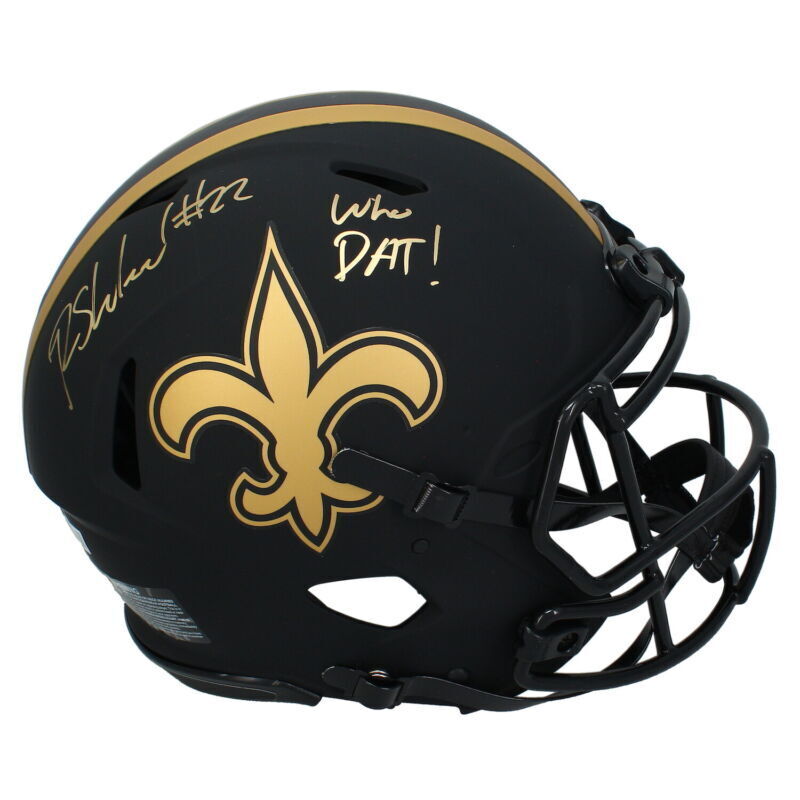 Rashid Shaheed Autographed New Orleans Saints "Who Dat" Eclipse Authentic Helmet Beckett