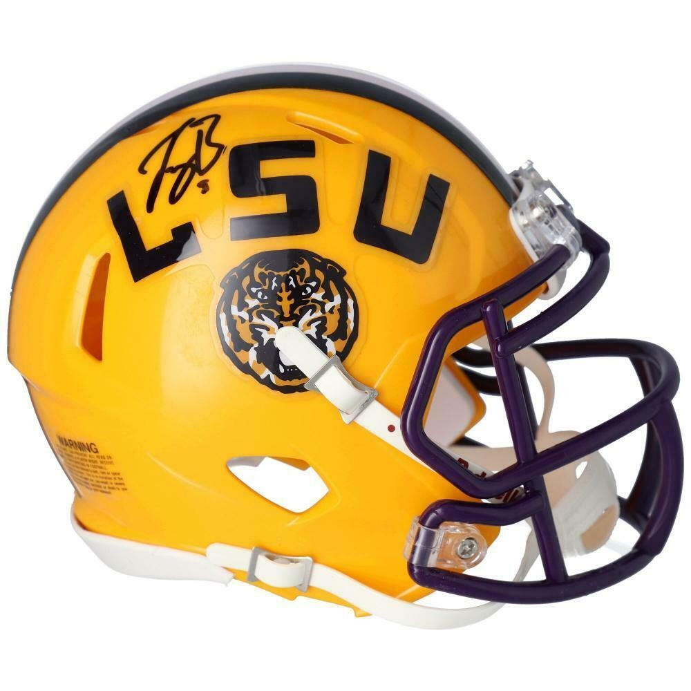 Joe Burrow Autographed LSU Tigers Yellow Mini Speed Helmet Fanatics