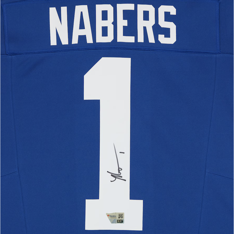 Malik Nabers Autographed New York Giants Royal Blue Nike Limited Jersey Fanatics