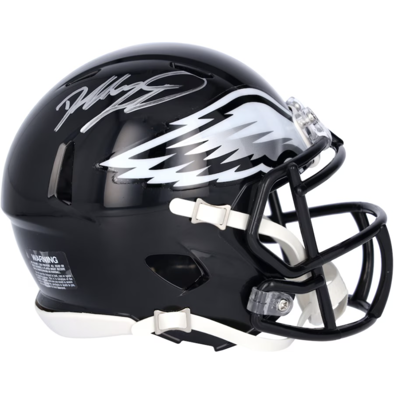 Dallas Goedert Autographed Eagles Alternate Black Speed Mini Helmet Fanatics