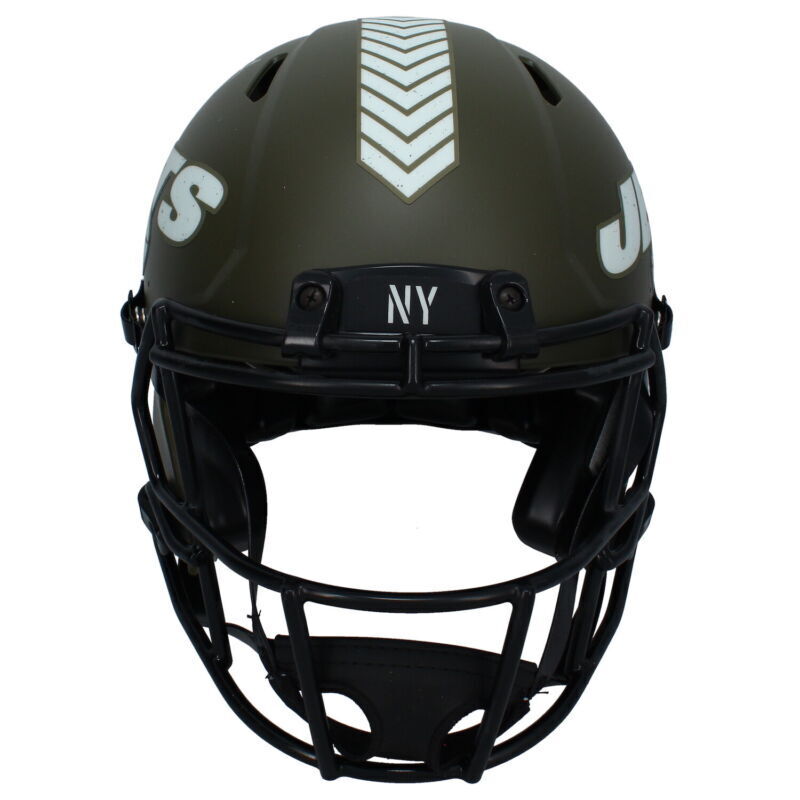 Davante Adams Autographed New York Jets 2022 STS Authentic Speed Helmet Beckett