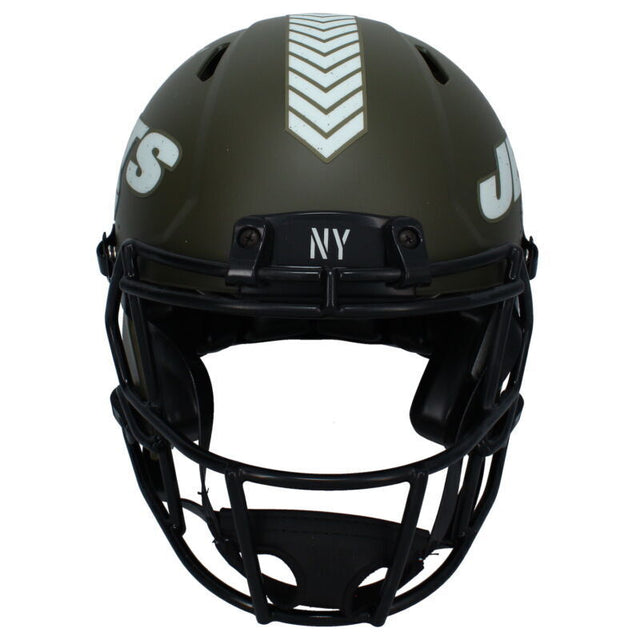 Davante Adams Autographed New York Jets 2022 STS Authentic Speed Helmet Beckett