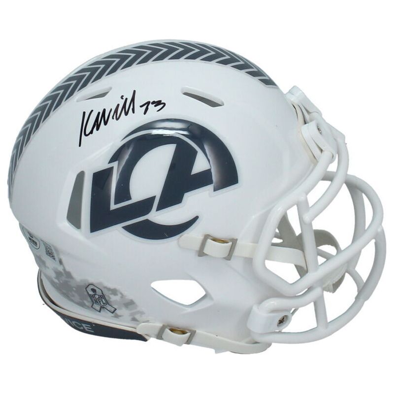 Kyren Williams Autographed Los Angeles Rams 2024 STS Mini Speed Helmet Beckett