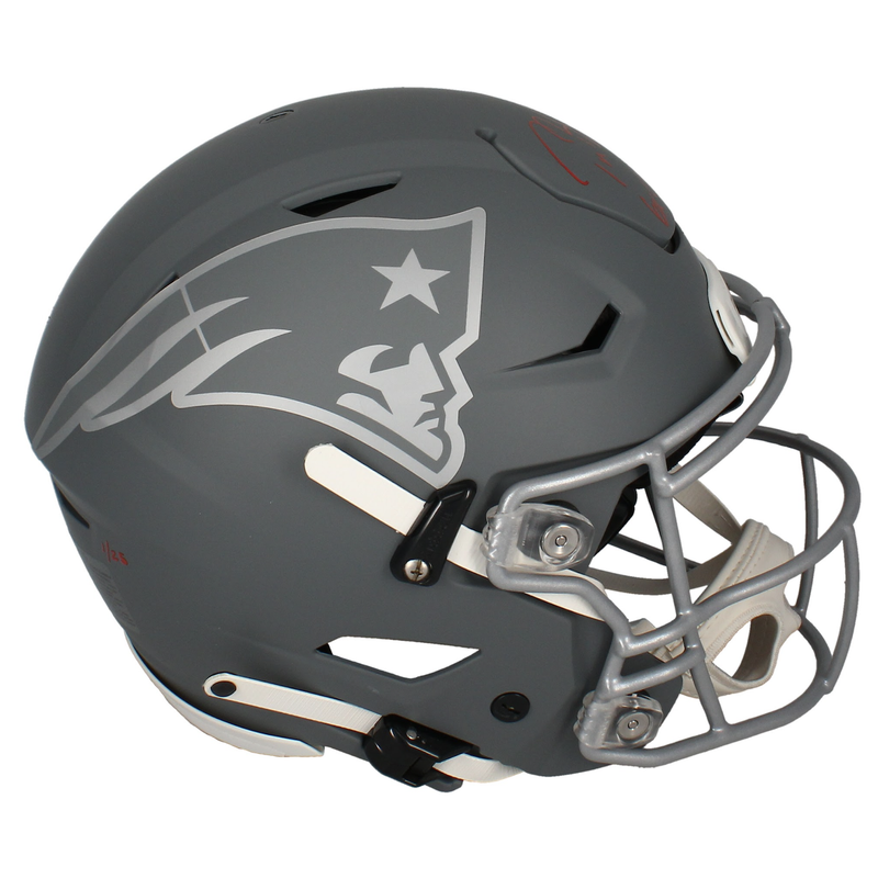 Tom Brady Auto "6x Champs" Patriots Slate SpeedFlex Helmet Fanatics LE 1/25
