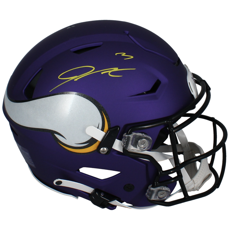 Jordan Addison Autographed Minnesota Vikings Speedflex Helmet Beckett