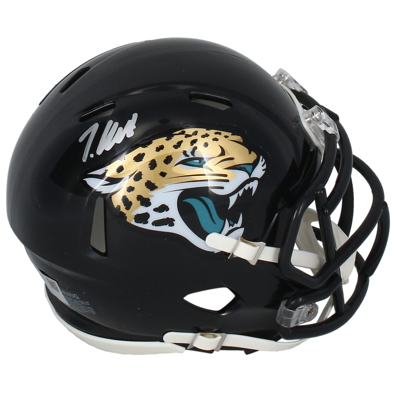 Travis Hunter Autographed Jacksonville Jaguars Mini Speed Helmet Fanatics