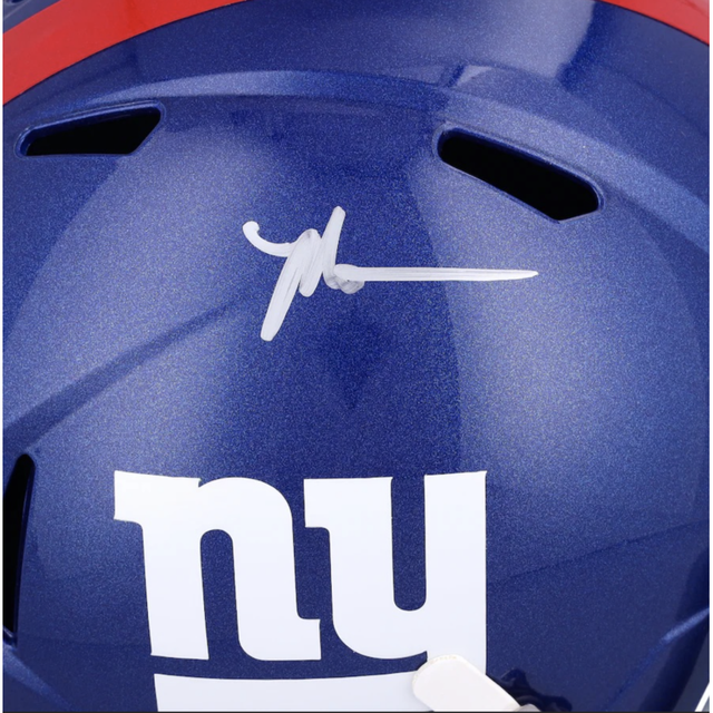 Malik Nabers Autographed New York Giants Full Size Speed Helmet Fanatics