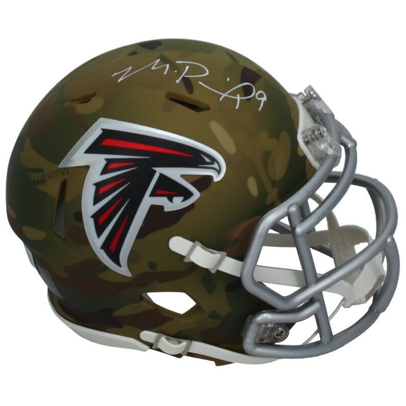 Michael Penix Jr. Autographed Falcons CAMO Mini Speed Helmet Beckett