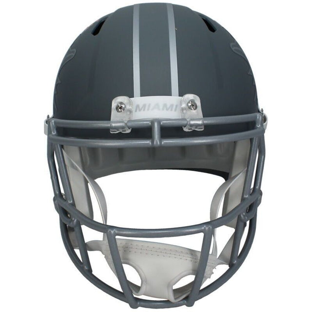 De'Von Achane Autographed Miami Dolphins Slate Full Size Speed Helmet Beckett