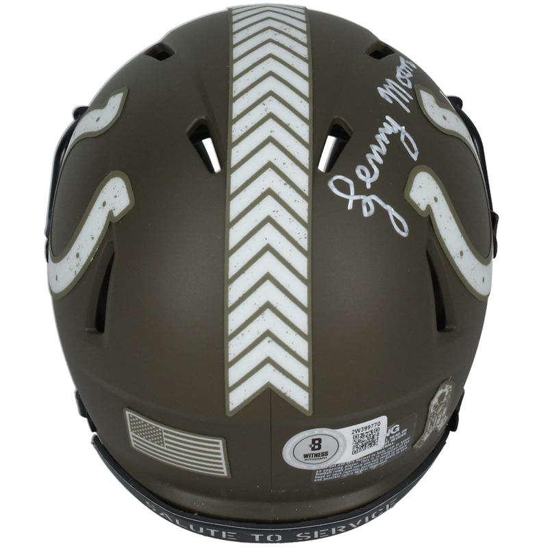 Lenny Moore Autographed "HOF 75" Colts STS Mini Speed Helmet Beckett