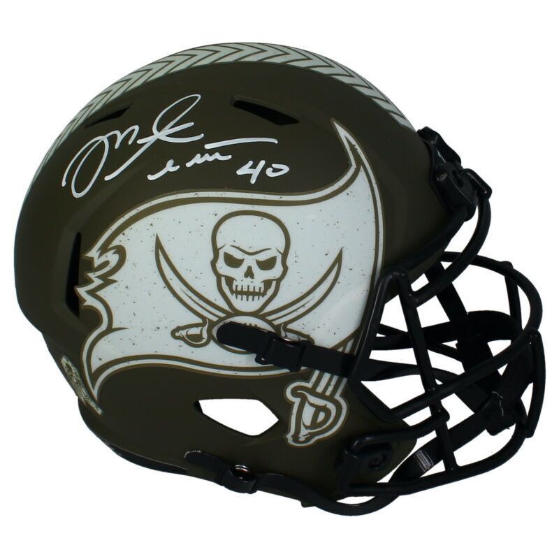 Mike Alstott Autographed Buccaneers STS Full Size Speed Helmet Beckett