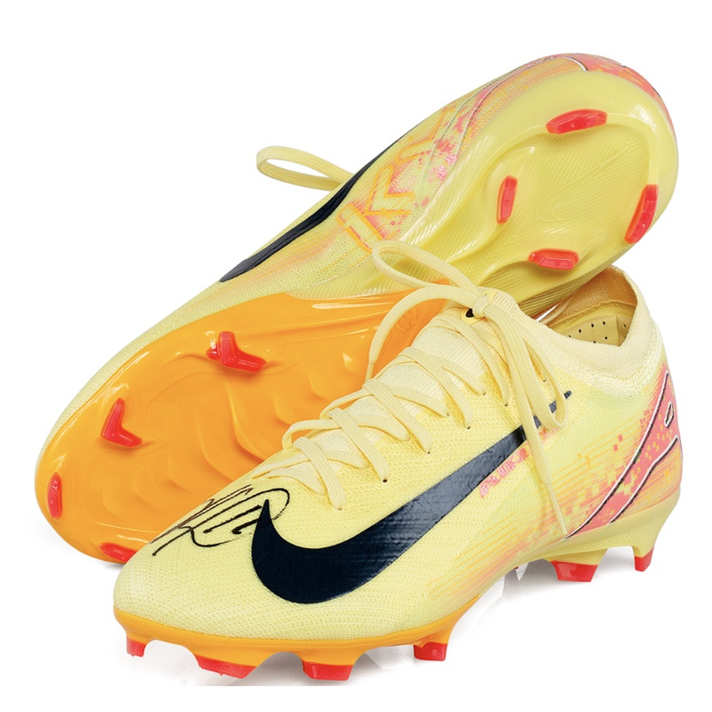 Kylian Mbappe Autographed Yellow Nike Zoom Viper 16 Pro Cleats Panini LE 25