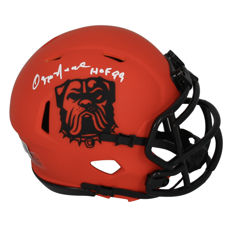 Ozzie Newsome Autographed "HOF 99" Browns 'RAVE' Mini Speed Helmet Beckett