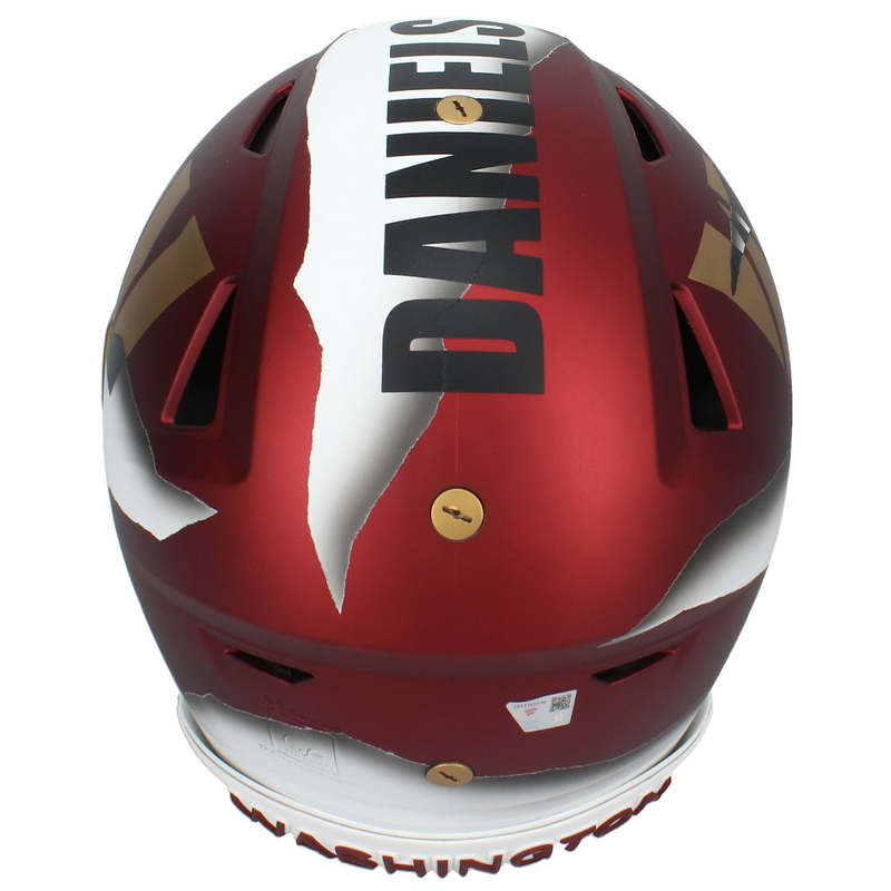 Jayden Daniels Autographed Custom Ripped Washington Commanders Speedflex Helmet Fanatics