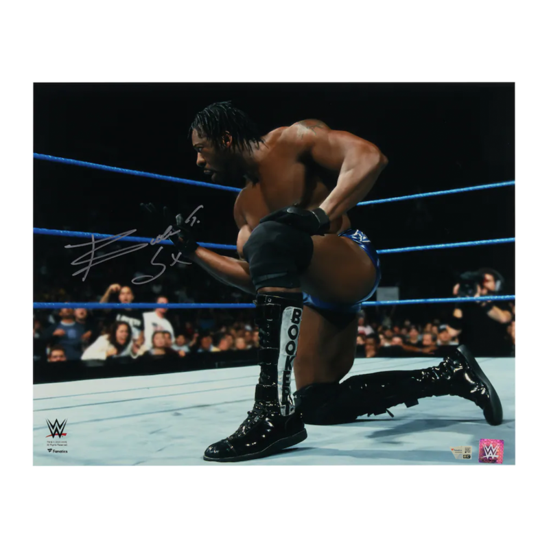 Booker T Autographed "5x" WWE Spinaroonie 16" x 20" Photograph Fanatics