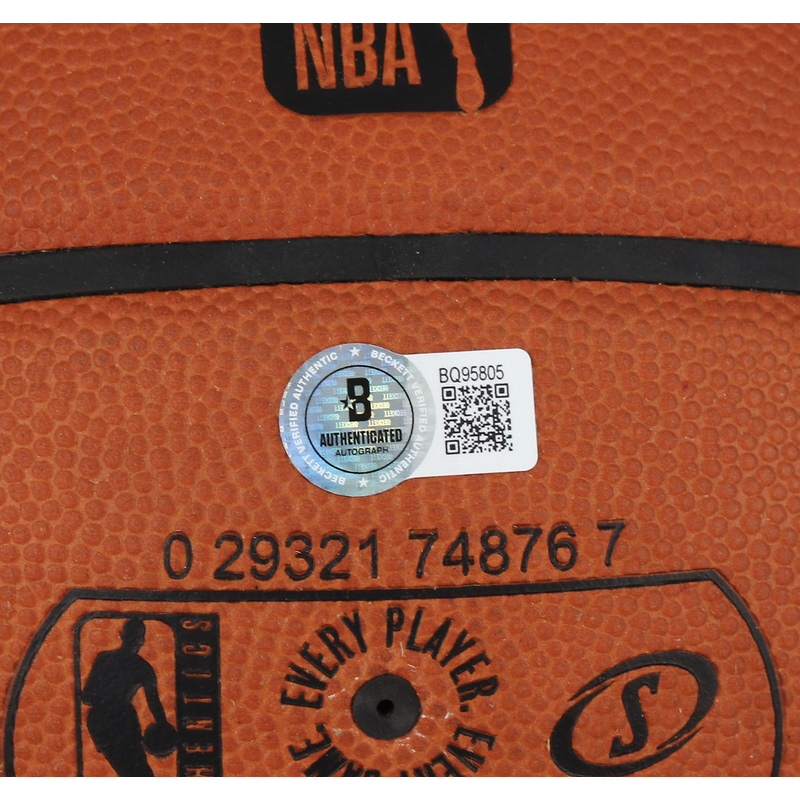 Deandre Ayton Autographed Phoenix Suns Team Logo Authentic Spalding Basketball Beckett