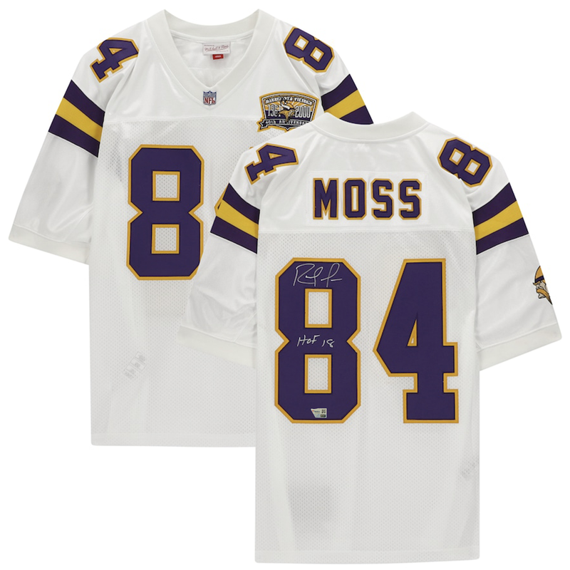 Randy Moss Autographed "HOF 18" Vikings Authentic M&N Jersey Fanatics