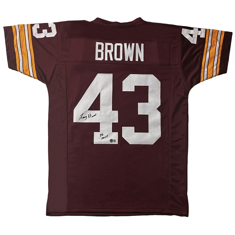 Larry Brown of the Redskins Autographed "72 MVP" Custom #43 Jersey Beckett