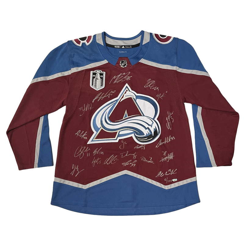 Colorado Avalanche Team Autographed (Makar) Burgundy SC Jersey Fanatics LE 100